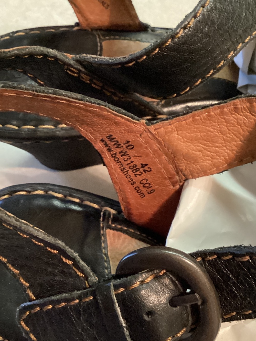 Black Leather Slingback Sandals size 10 - Picture 5 of 9